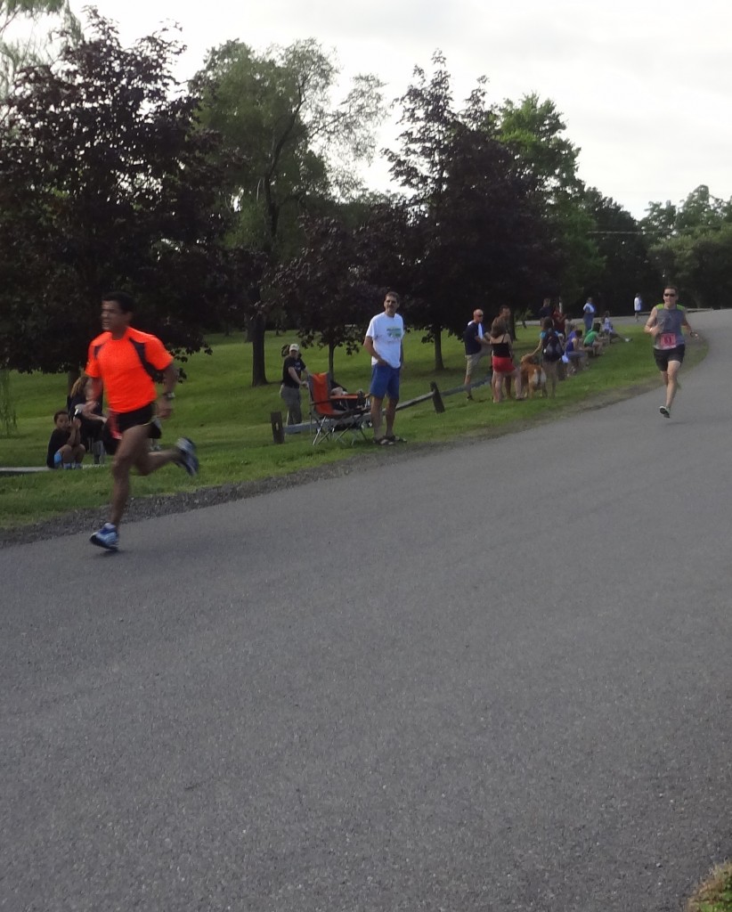 Liberty 5K. I had to sprint to catch my buddy Mario.