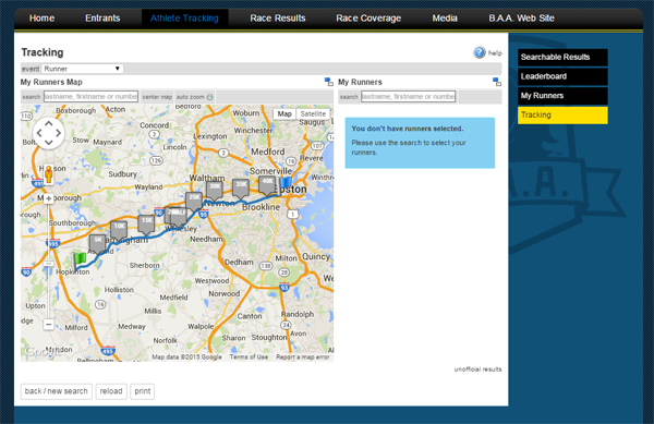Follow me in Boston – Athlete Tracking